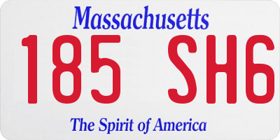 MA license plate 185SH6