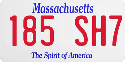 MA license plate 185SH7