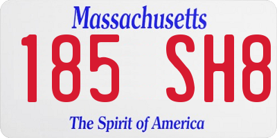 MA license plate 185SH8
