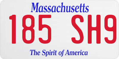 MA license plate 185SH9