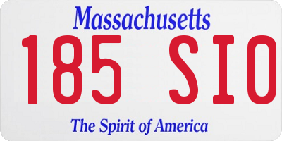 MA license plate 185SI0
