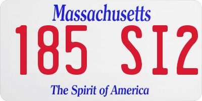 MA license plate 185SI2
