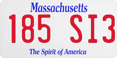 MA license plate 185SI3