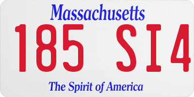 MA license plate 185SI4