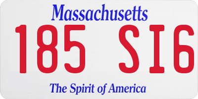 MA license plate 185SI6