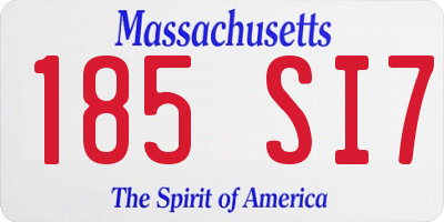 MA license plate 185SI7