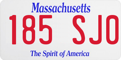 MA license plate 185SJ0