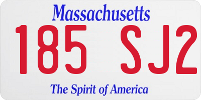 MA license plate 185SJ2