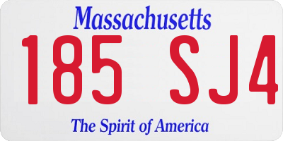 MA license plate 185SJ4