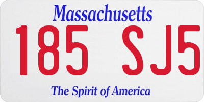 MA license plate 185SJ5