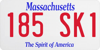 MA license plate 185SK1