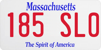 MA license plate 185SL0