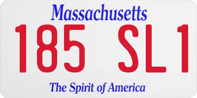 MA license plate 185SL1