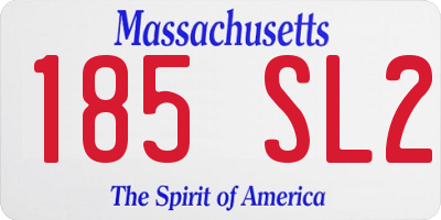 MA license plate 185SL2