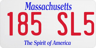 MA license plate 185SL5