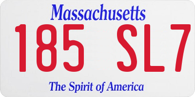 MA license plate 185SL7