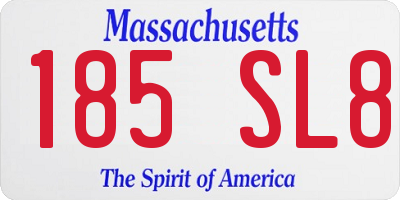 MA license plate 185SL8