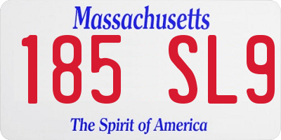 MA license plate 185SL9
