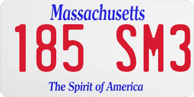 MA license plate 185SM3