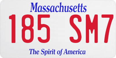 MA license plate 185SM7