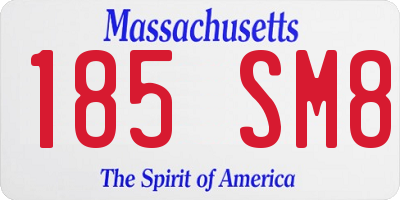 MA license plate 185SM8