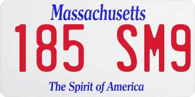 MA license plate 185SM9