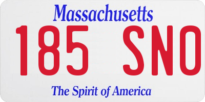 MA license plate 185SN0