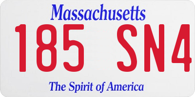 MA license plate 185SN4