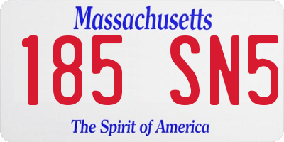 MA license plate 185SN5
