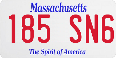 MA license plate 185SN6