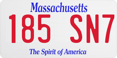 MA license plate 185SN7