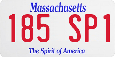 MA license plate 185SP1
