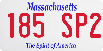 MA license plate 185SP2