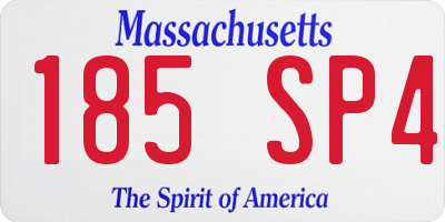 MA license plate 185SP4