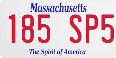 MA license plate 185SP5