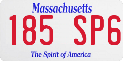 MA license plate 185SP6
