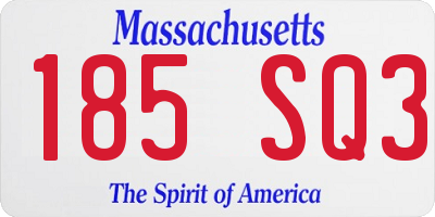 MA license plate 185SQ3