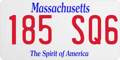 MA license plate 185SQ6