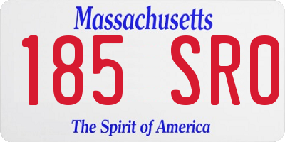 MA license plate 185SR0