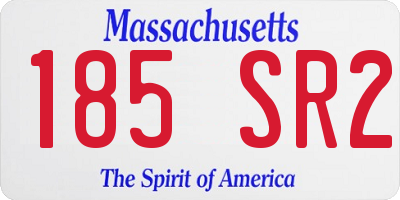 MA license plate 185SR2