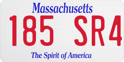 MA license plate 185SR4