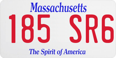 MA license plate 185SR6