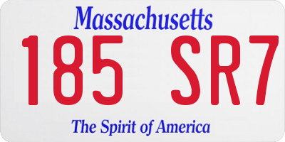 MA license plate 185SR7