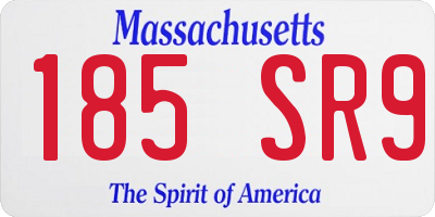 MA license plate 185SR9