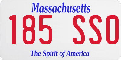 MA license plate 185SS0