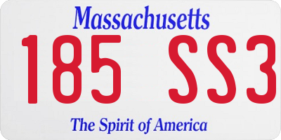 MA license plate 185SS3