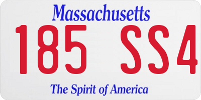 MA license plate 185SS4