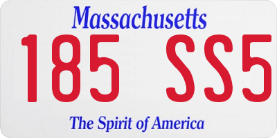 MA license plate 185SS5