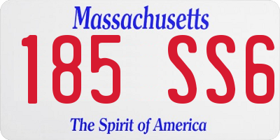 MA license plate 185SS6