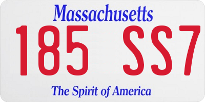 MA license plate 185SS7